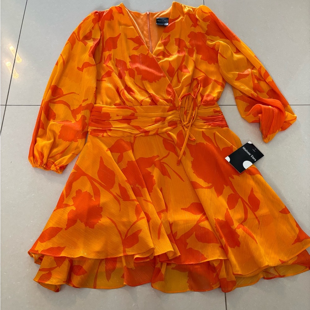 Maison Tara Vibrant Floral Dress